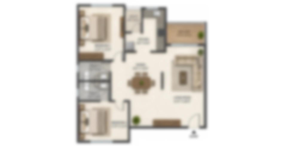 Raheja Govandi 2 BHK Floor Plans